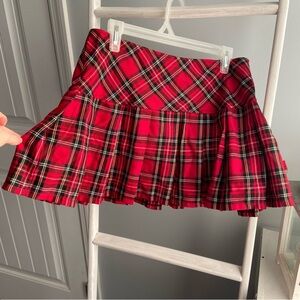Tripp NYC Red Plaid Mini Skirt